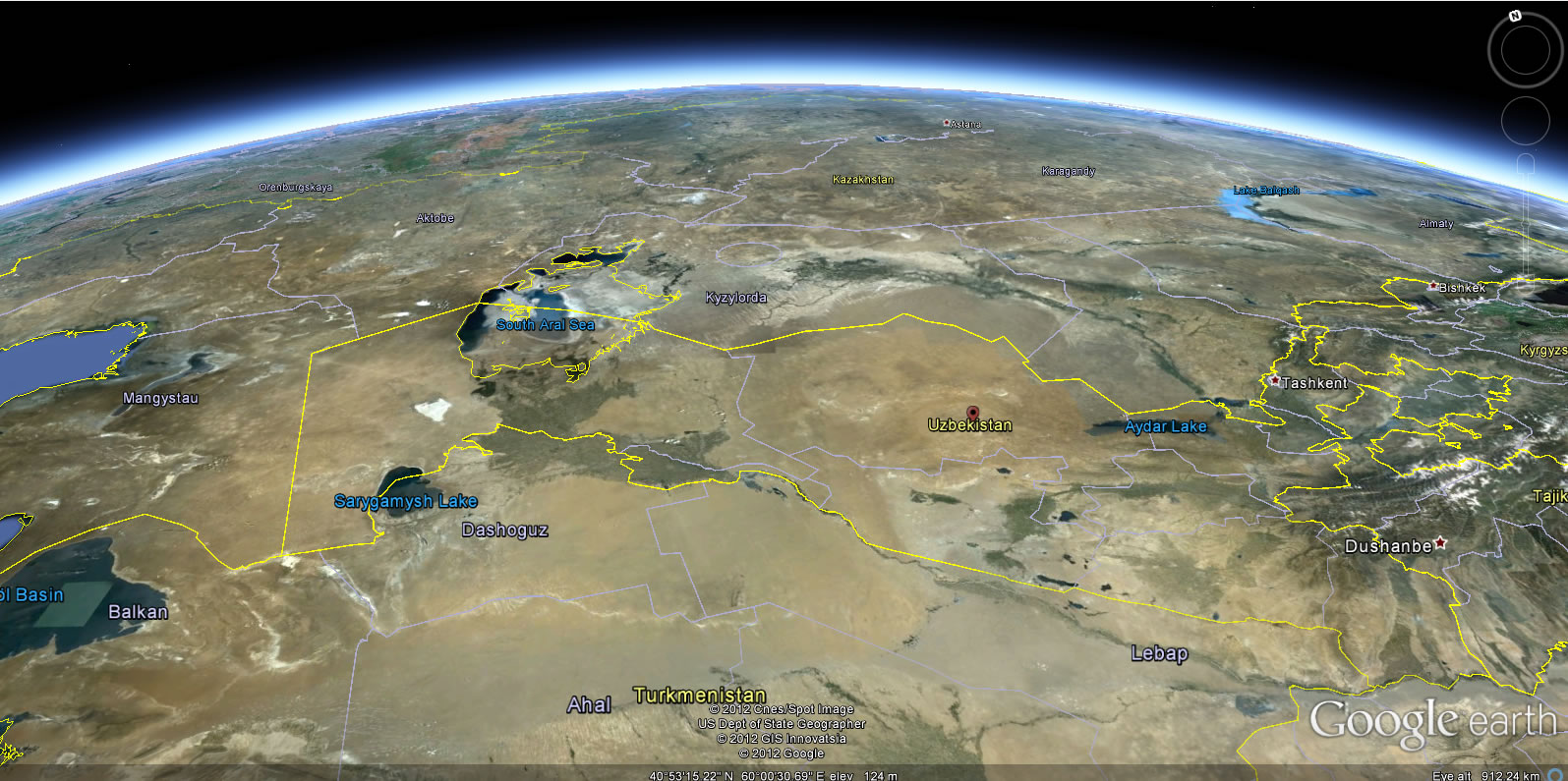 Ouzbekistan terre carte